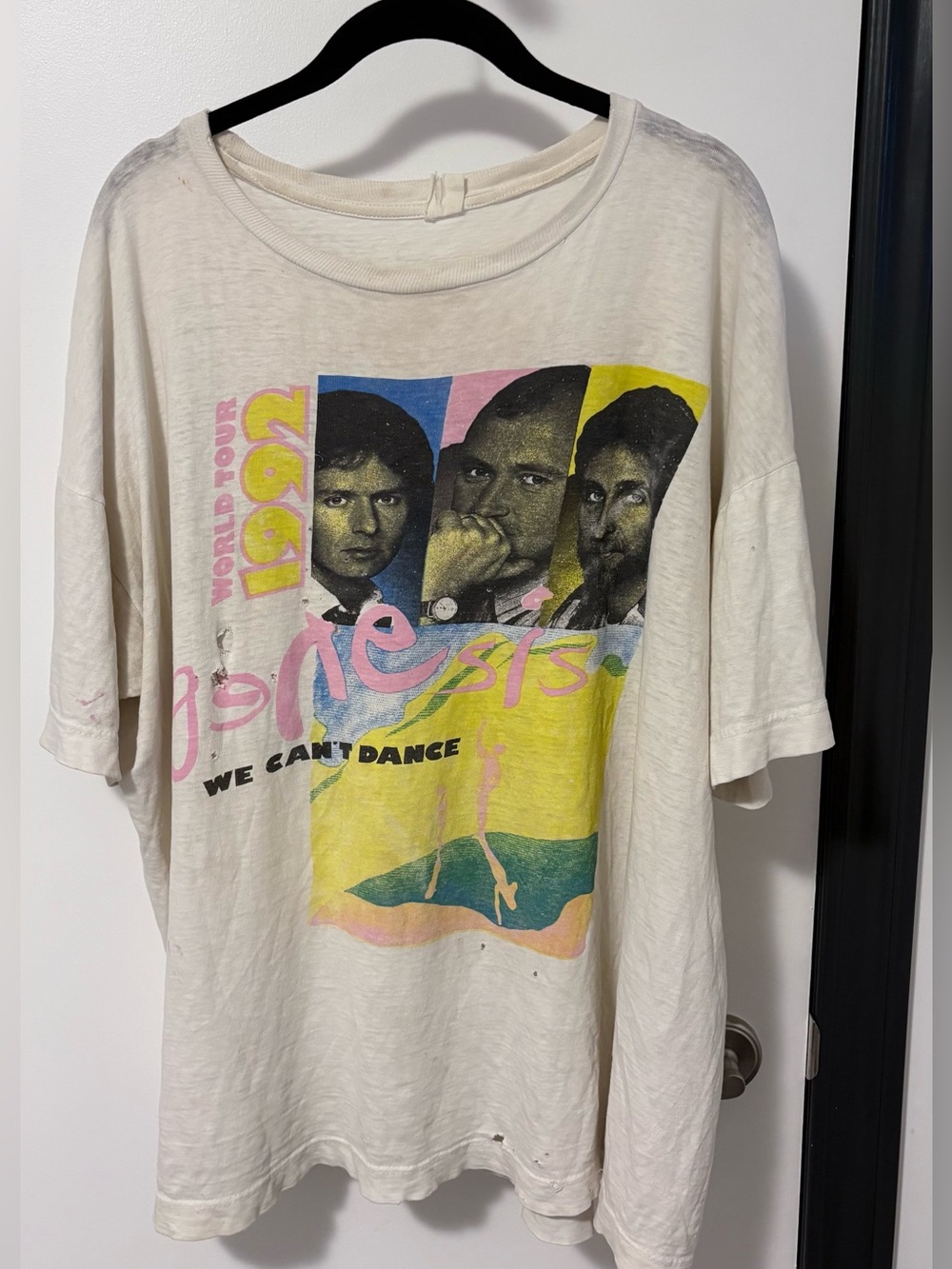 Distressed 1992 genesis “we can’t dance” world tour t-shirt